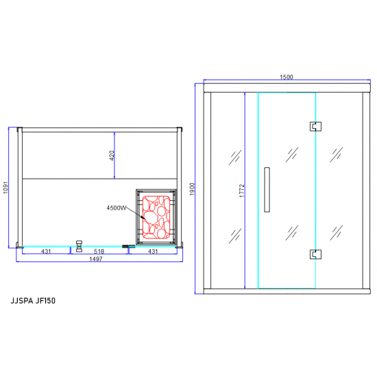 JJSPA JF150 - Finnish sauna
