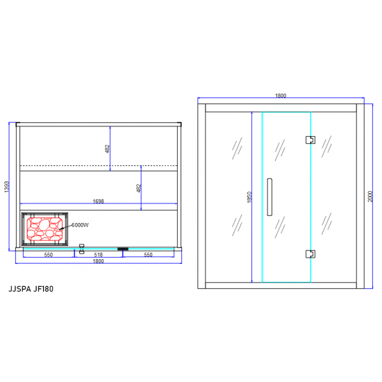 JJSPA JF180 - Finnish sauna