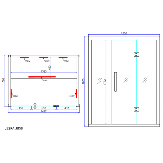 JJSPA JI150 - Infrared sauna