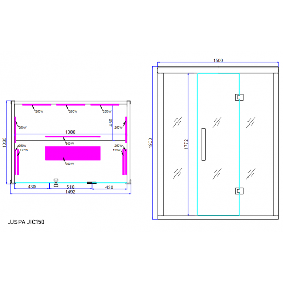 JJSPA JIC150 - Infrared sauna