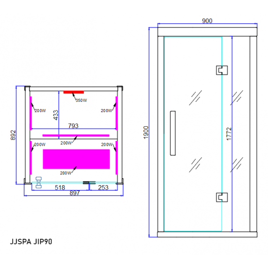 JJSPA JIP90 - Infrared sauna