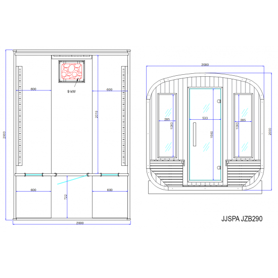 JJSPA JZB290 - Outdoor bio salt sauna