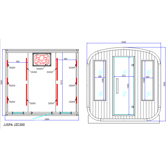 JJSPA JZC200 - Outdoor combined sauna