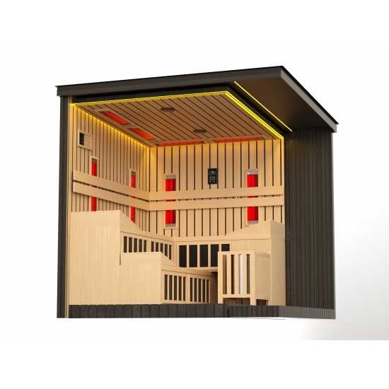 JJSPA ZEN CUBE HYBRID COMFORT - Outdoor combined sauna