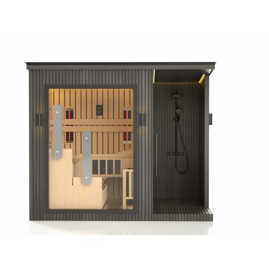 JJSPA ZEN CUBE HYBRID ELEGANCE - Outdoor combined sauna