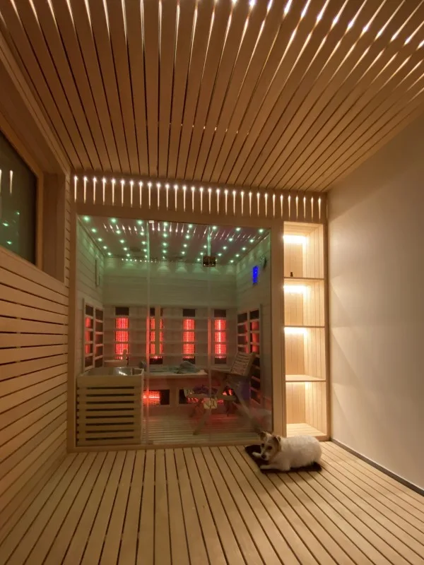 JJSPA JI180 infrared sauna with an added Finnish heater