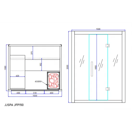 JJSPA JFP150 - Finnish sauna