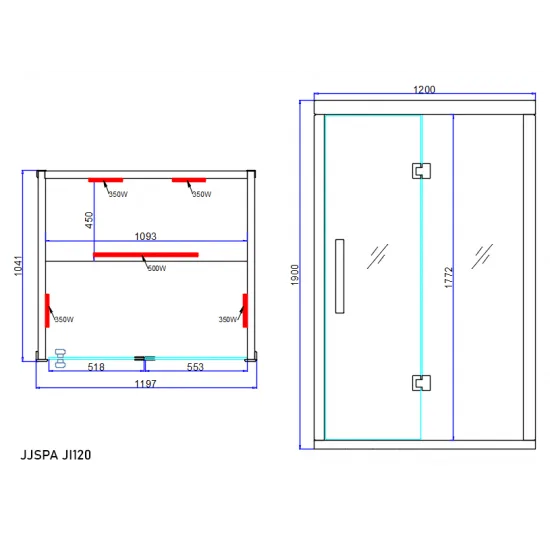 JJSPA JI120 - Infrared sauna