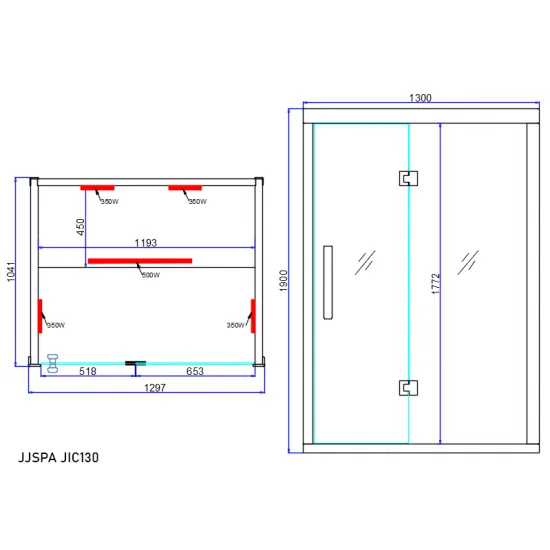 JJSPA JI130 - Infrared sauna
