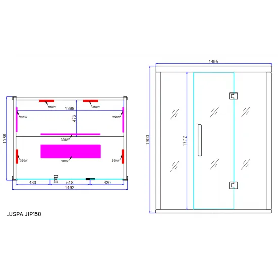 JJSPA JIP150 - Infrared sauna