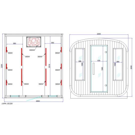 JJSPA JZC220 - Outdoor combined sauna